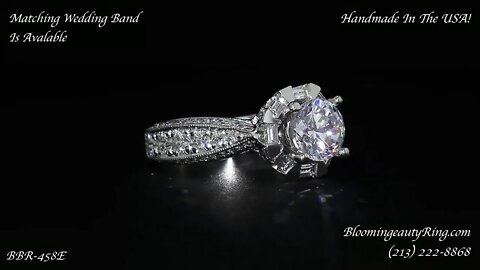 BBR-458E Engagement Ring By Blooming Beauty Ring Company