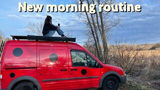 VanLife | New morning routine @enjoyjavy +getting sand out of my van (on my way to WeirdWildWest)