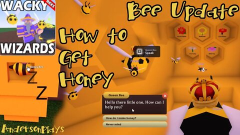 AndersonPlays Roblox Wacky Wizards 🐝 HONEY UPDATE 🐝 How To Get Honey Ingredient 🐝 BEE UPDATE 🐝