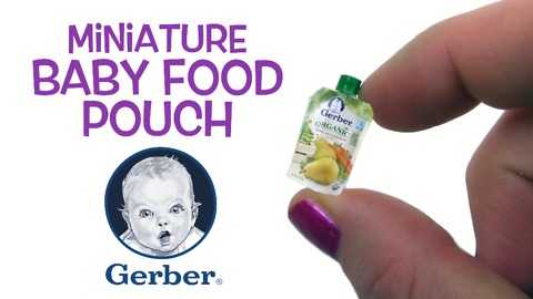 Miniature DIY Gerber baby food pouch