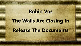 WI. Speaker Robin Vos "The Walls Are Closing In"