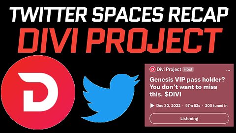 Divi Project Update! Let’s go over this weeks twitter spaces