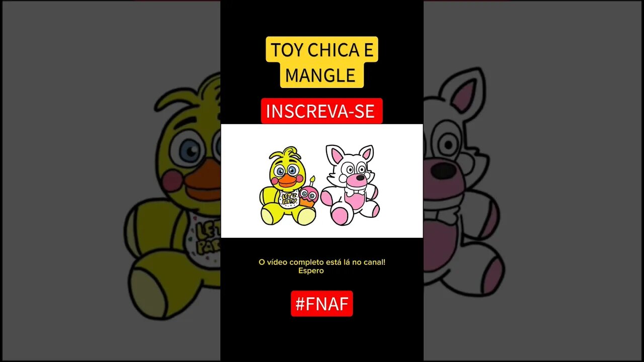 COMO DESENHAR TOY CHICA E MANGLE #shorts #fnaf #mangle #toychica