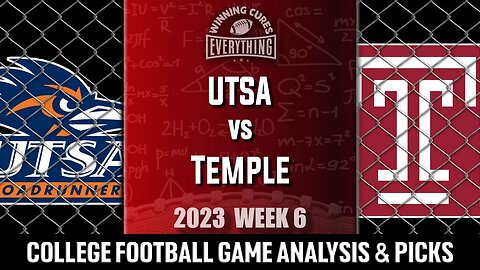 UTSA vs Temple Picks & Prediction Against the Spread 2023 College Football Analysis