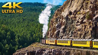 Durango & Silverton Narrow Gauge Railroad Colorado | Historic Stream Train Cascade Canyon Express 4K