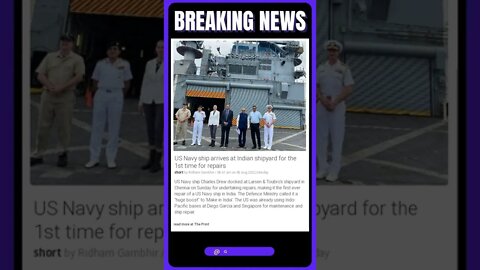 Live News: US Navy ship arrives at Indian shipyard for the 1st time for repairs #shorts #news