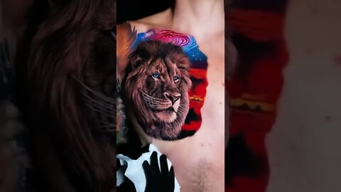The Most Colorful Lion Tattoos #shorts #tattoos #inked #youtubeshorts