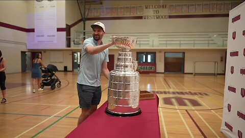 VGK captain Mark Stone spends time with family and Stanley Cup, visiting high school and arena