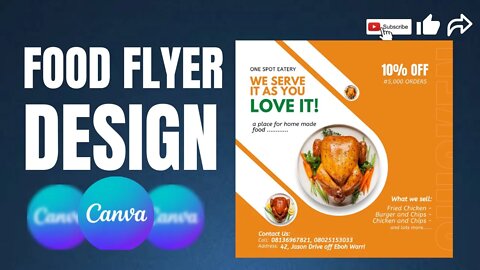 Canva tutorial for beginners - How to design a Food E-FLYER in Canva #canvatutorial #canvatutorials
