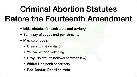 Initial Criminal Abortion Statutes by State