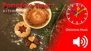 Pomodoro Timer 8 x 25min ~ Jingle Bells and Pomodoro Spells: A Festive Focus Tune! 🎅 🍅
