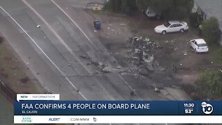 FAA confirms 4 people on plane that crashed in El Cajon