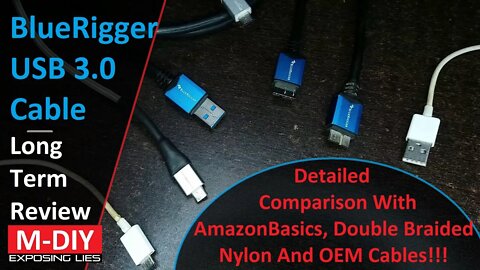 BlueRigger USB 3.0 Cable (Long Term Review) Detailed Comparison With AmazonBasics Cables!!! [Hindi]