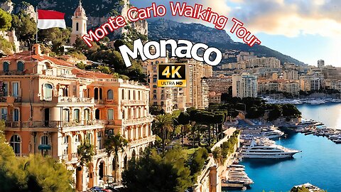 Monte Carlo, MONACO 4K Walking Tour in the most elegant city in the world