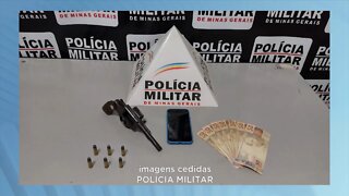 Itaobim: Polícia Militar prende Rapaz com arma de fogo, celular e dinheiro.