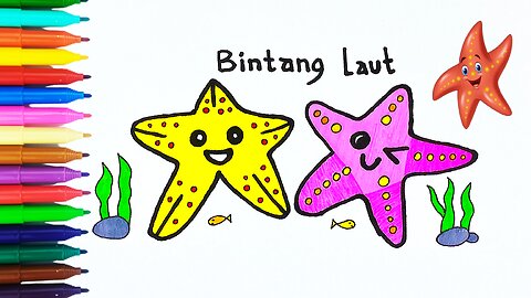 How to draw and color a starfish for education