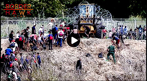 Biden Regime Deploys Heavy Machinery to LIFT Razor Wire for Massive Mob of Illegals at Rio Grande