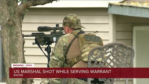 U.S. marshal shot while serving warrant in Racine