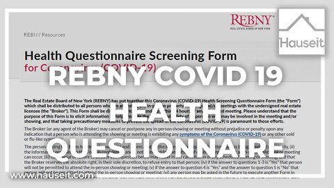 What Is the REBNY COVID 19 Health Questionnaire Screening Form?