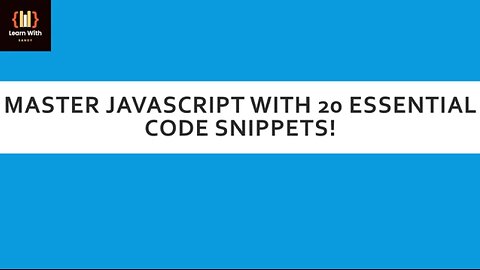 🚀 Master JavaScript with 20 Essential Code Snippets! 🚀 | Learn With Sandy