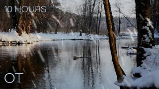 A Snowy Evening by the Creek | Nature Sounds for Sleeping | Relaxing | Studying | Ambience 10 Hours