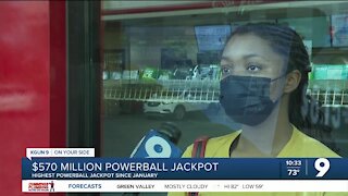 $570 million jackpot one of the largest in Powerball history