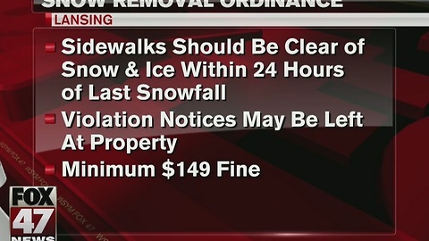 Snow removal ordinances being enforced