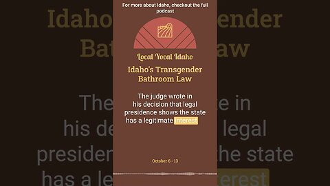 Idaho's Transgender Bathroom Law