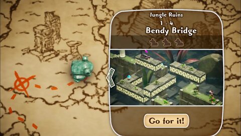 Frogger and the Rumbling Ruins-Jungle Ruins 1-4 Bendy Bridge
