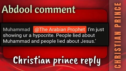 abdool comments about lie and christian prince reply