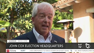 John Cox watching recall results from local campaign headquarters