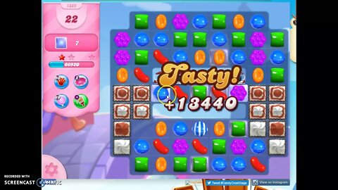 Candy Crush Level 1382 Audio Talkthrough, 1 Star 0 Boosters