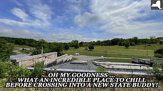 CHILLING AT BICENTENNIAL PARK IN TICONDEROGA, NY BEFORE CROSSING INTO VERMONT