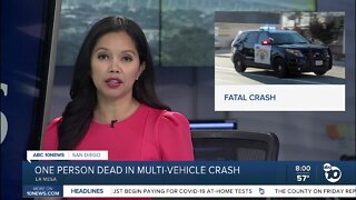 One person dead in multi-vehicle crash