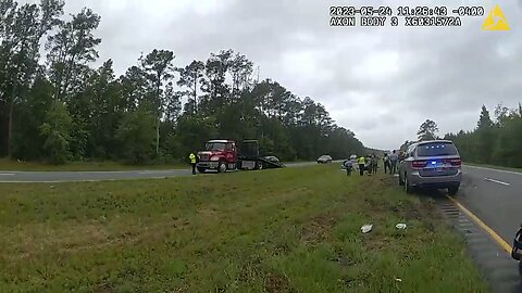 A video captures car in Georgia flying through the air after being catapulted off a tow truck's ramp