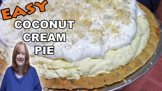 Luscious COCONUT CREAM PIE | Such an easy 6 ingredient pie recipe