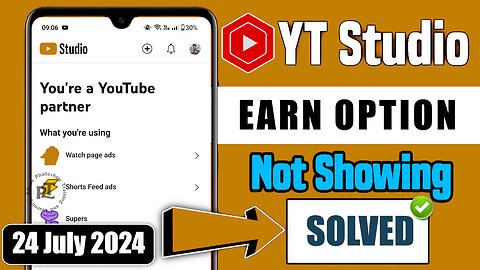 YouTube is Not Showing Earning in YouTube Studio