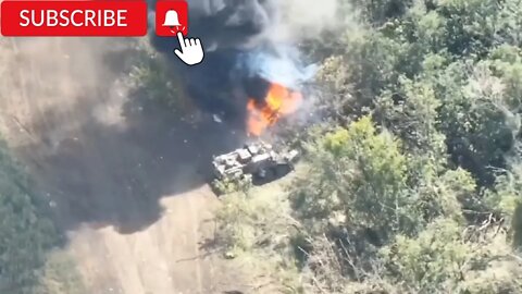 Video showing a Russian MT-LB driving past a R-166-05 Artek comms vehicle on fire!