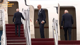 Biden's super slow walk up Air Force One staircase.