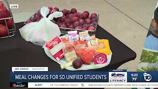 Meal changes for San Diego Unified students