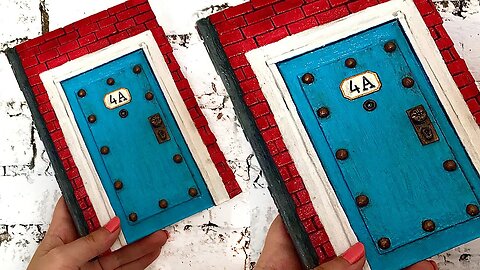 DIY Notepad decor Like a door | Notebook with bricks | Paper craft