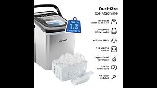 Iceman Dual-Size Countertop Ice Machine, Portable Ice Maker Machine, Creates 2 Cube Sizes in 6...