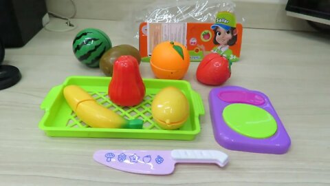 kit de Alimentos Legumes Frutas Comidinhas de Brinquedo Infantil Reutilizável para Cortar - Cozinha