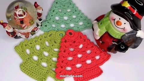 How to crochet Christmas tree simple tutorial for beginners by marifu6a