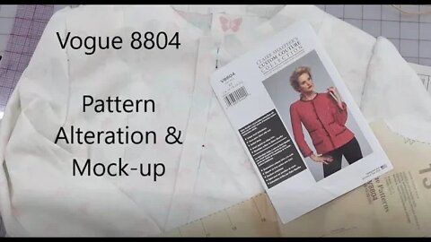 Vogue 8804- Couture Cardigan Jacket pattern alterations and mock-up
