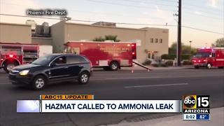 Ammonia leak at Reddy Ice warehouse in Phoenix contained