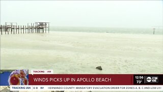 Anthony Hill in Hillsborough | People can be seen watching the hurricane move in. Some even walked out towards the water, where it receded by several yards.