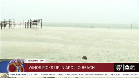 Anthony Hill in Hillsborough | People can be seen watching the hurricane move in. Some even walked out towards the water, where it receded by several yards.