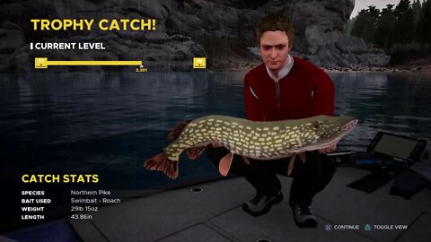 Fishing Sim World level 17 part 2 Big Northern Pike and Largemouth bass!