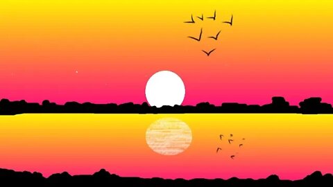 How to Draw Easy and Beautiful Sunset Scenery Drawing | Easy Scenery Drawing In Ms Paint Step . Step